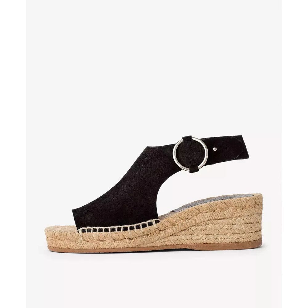 Rag & Bone Calla Espadrille Wedge Sandal Women 38.5 US 8.5 NWOB $395 Black Suede
